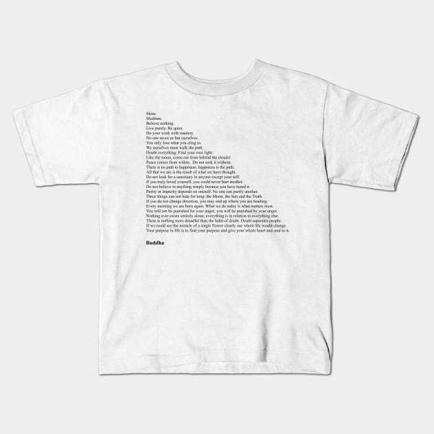 Buddha Quotes Kids T-Shirt by qqqueiru